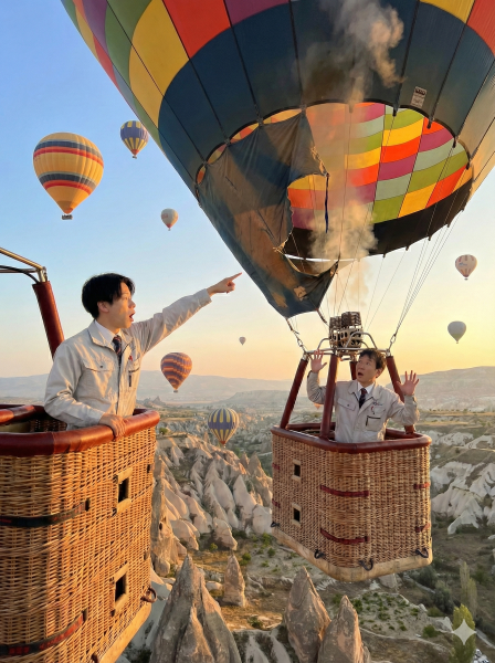 トルコで気球に乗ってきました。