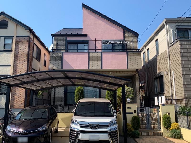 松戸市 屋根 外壁塗装工事 ピンクとイエローがマッチしたお洒落な佇まい ガイソー松戸店