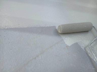 ベランダトップコート作業