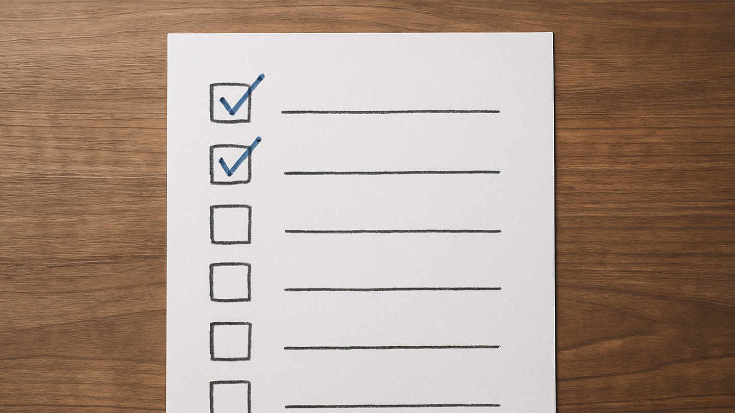 チェックリストの写真